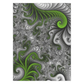 Fantasy World Green and Grey Abstract Fractal Art Tafelkleed (Voorkant)