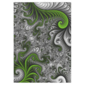 Fantasy World Green and Grey Abstract Fractal Art Tafelkleed (Voorkant)