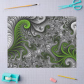 Fantasy World Green and Grey Abstract Fractal Art Tissuepapier (Craft)