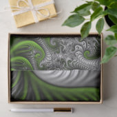 Fantasy World Green and Grey Abstract Fractal Art Tissuepapier (Geschenk)