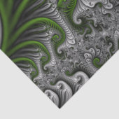 Fantasy World Green and Grey Abstract Fractal Art Tissuepapier (Detail)