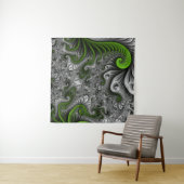 Fantasy World Green and Grey Abstract Fractal Art Wandkleed (In Situ (horizontaal))