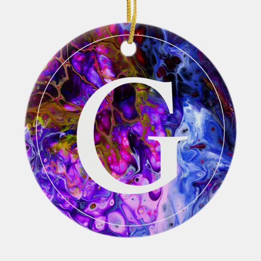 Fantasy World Monogram Keramisch Ornament (Voorkant)