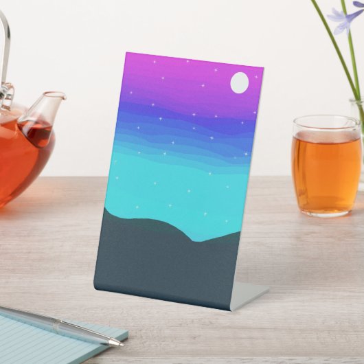 Fantasy World Moon Reclamebord Met Voetstuk (Insitu)