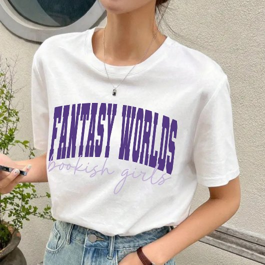 Fantasy Worlds Bookish Girls Terug naar School Shi T-shirt