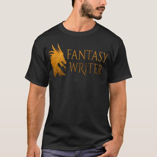 Fantasy Writer Dragon Author T-shirt (Voorkant)