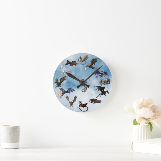 Fantasy Wyvern Dragon Lover  Ronde Klok (Huis)