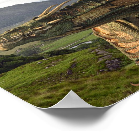 Fantasy Wyvern Flying Dragon Realistic Monster Poster (Hoek)