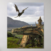 Fantasy Wyvern Flying Dragon Realistic Monster Poster (Voorkant)