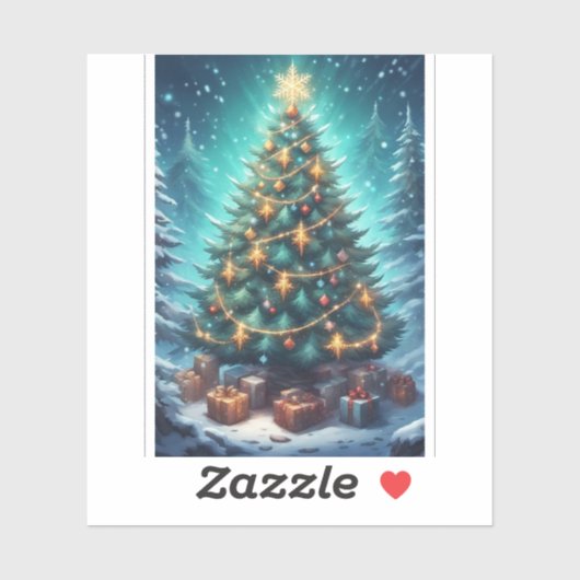 Fantasy Xmas Tree Sticker (Vel)