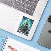Fantasy Xmas Tree Sticker (Laptop met iPhone)