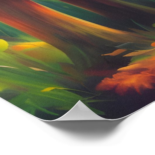 Fantasy Yellow Mushrooms Poster (Hoek)