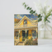 Fantasy Yellow Victorian  Briefkaart (Staand voorkant)