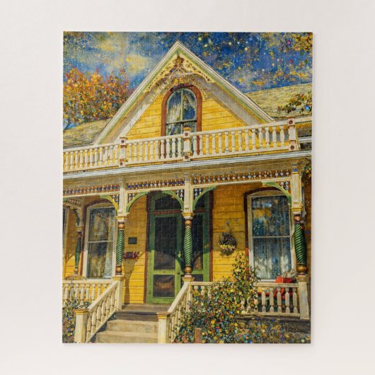 Fantasy Yellow Victorian House Legpuzzel (Verticaal)