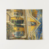 Fantasy Yellow Victorian House Wandkleed (Voorkant (horizontaal))