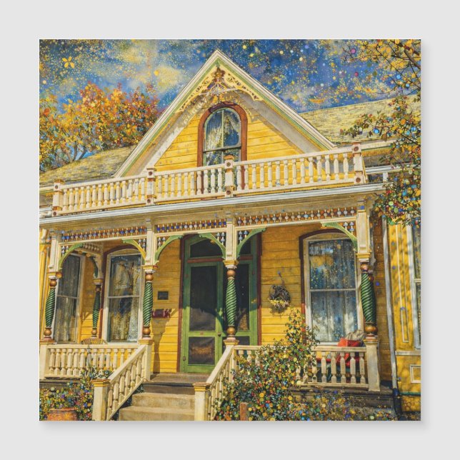 Fantasy Yellow Victorian Magnet (Voorkant)