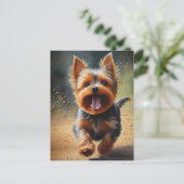 Fantasy Yorkshire Terrier Surreal Dog Art Briefkaart (Staand voorkant)