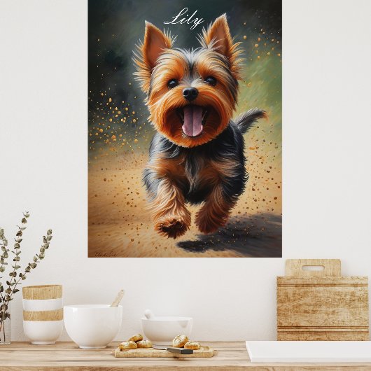 Fantasy Yorkshire Terrier Surreal Dog Art Poster (Keuken)