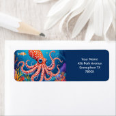Fantasy Zachte Geruite Octopus Zee Etiket (Insitu)