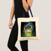 Fantasy Zachte Groene Drakenei Tote Bag (Voorkant (product))