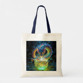 Fantasy Zachte Groene Drakenei Tote Bag (Achterkant)
