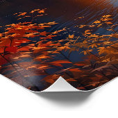 Fantasy Zachte Herfst Zonsondergang Landschap Perfect Poster (Hoek)