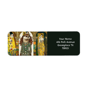 Fantasy Zachte Otter Art Deco Etiket