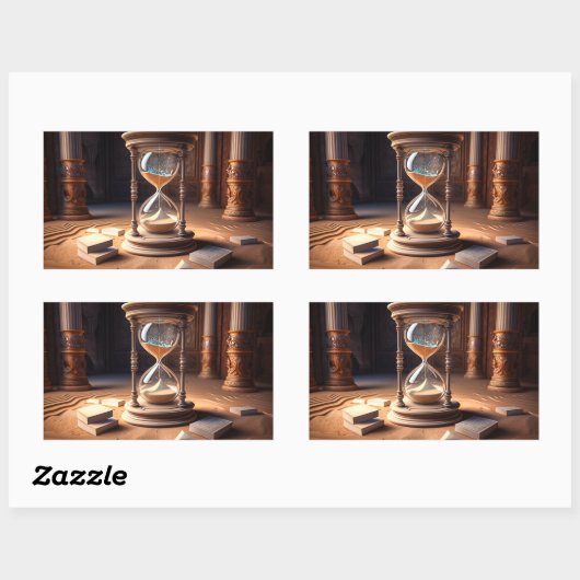 Fantasy zandloper rechthoekige sticker (Vel)