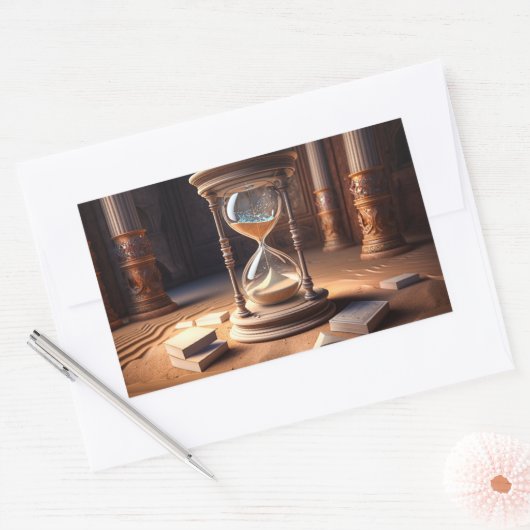 Fantasy zandloper rechthoekige sticker (Envelop)