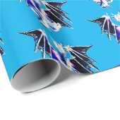 Fantasy Zee Beast Dragon Wrapping Paper Blue Cadeaupapier (Rol Hoek)