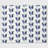Fantasy Zee Beest Draak Witte Achtergrond Kunst Cadeaupapier (Vlak)