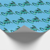 Fantasy Zee Blue Dragon Sky Blue Cadeaupapier (Hoek)