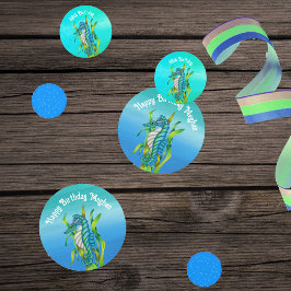 Fantasy Zee Dragon Shades of Blue Seaweed Bubbles Confetti