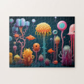 Fantasy zee wezens in levendige kleuren legpuzzel (Horizontaal)