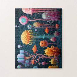 Fantasy zee wezens in levendige kleuren legpuzzel