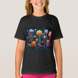 Fantasy zee wezens in levendige kleuren t-shirt