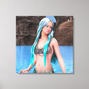 Fantasy Zeemeermin Canvas Afdruk