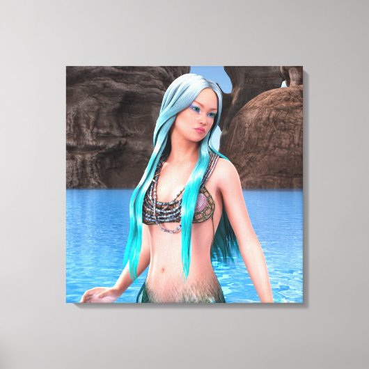 Fantasy Zeemeermin Canvas Afdruk (Voorkant)