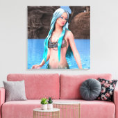 Fantasy Zeemeermin Canvas Afdruk (Insitu (Woonkamer))