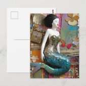 Fantasy Zeemeermin Collage Briefkaart (Voorkant / Achterkant)