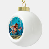 Fantasy Zeemeermin en Zee Lily Keramische Bal Ornament (Rechts)