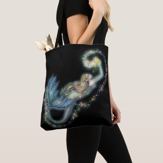 Fantasy Zeemeermin kunstwerk van Molly Harrison Tote Bag (Dichtbij)