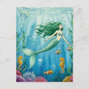 Fantasy Zeemeermin Oceaan Zeepaardkwal Briefkaart