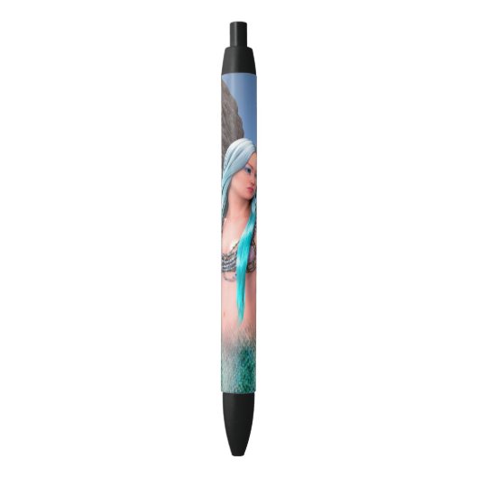 Fantasy Zeemeermin Zwarte Inkt Pen (Voorkant Verticaal)