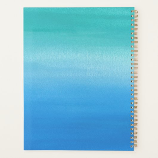 Fantasy zeepaardje met drakenhorens in zeewier bla planner (Achterkant)