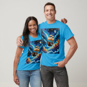 Fantasy zeilschip in Space T-shirt (Unisex)