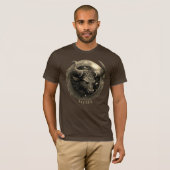 Fantasy Zodiac Bull Symbool Celestial Taurus Manne T-shirt (Voorkant volledig)