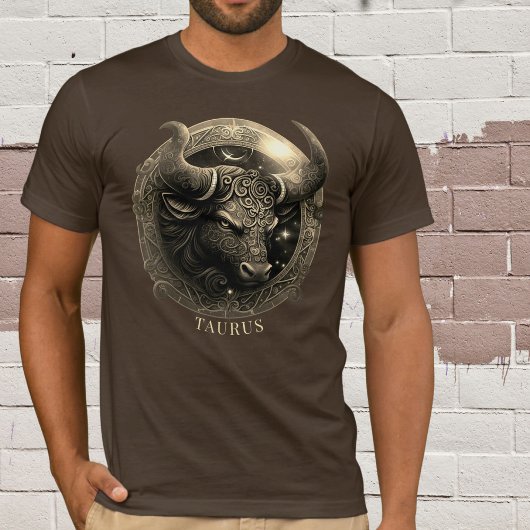 Fantasy Zodiac Bull Symbool Celestial Taurus Manne T-shirt