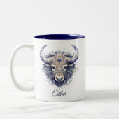 Fantasy Zodiac Bull Symbool Celestial Taurus Tweekleurige Koffiemok (Links)