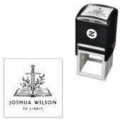 Fantasy Zwaard Gepersonaliseerd Ex Libris Boek Zelfinktende Stempel (In situ)